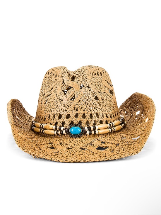 8 Other Reasons Accessories - 8 Other Reasons Revolve Coastal Cowboy Hat in Natural Beaded Turquoise $59 MSRP